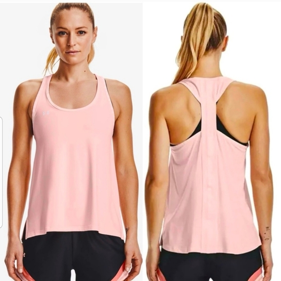 Under Armour Tops - Under Armour Pink White Women's Knockout Athletic Tank
